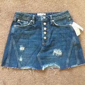 Free People Denim mini skirt
